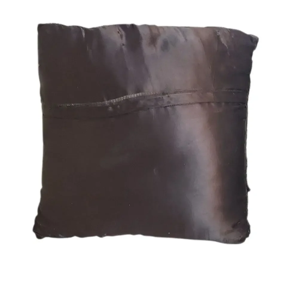 Accent Pillow Shells Iridescent Gray Satin Beaded Beach Boho